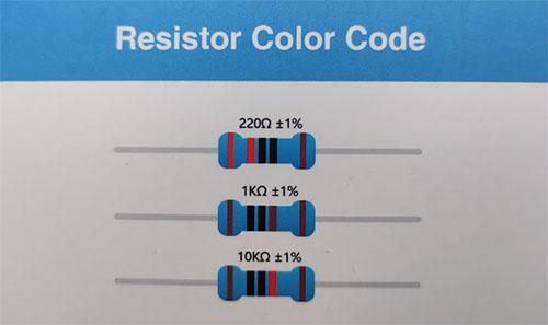 220 Ohm 1KOhm 10K Ohm